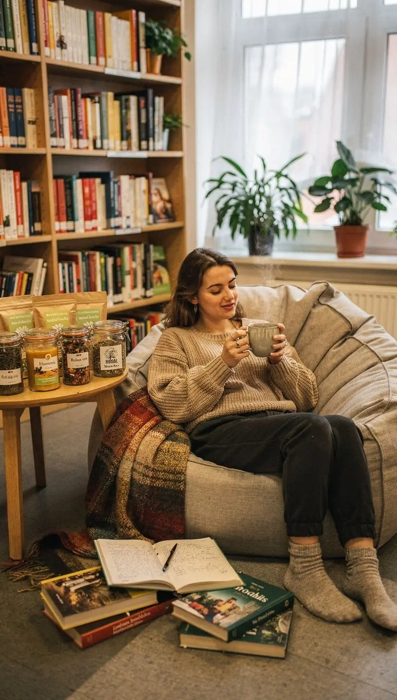 Pohárik bylinkového čaju s medom a citrónom na drevenom stole