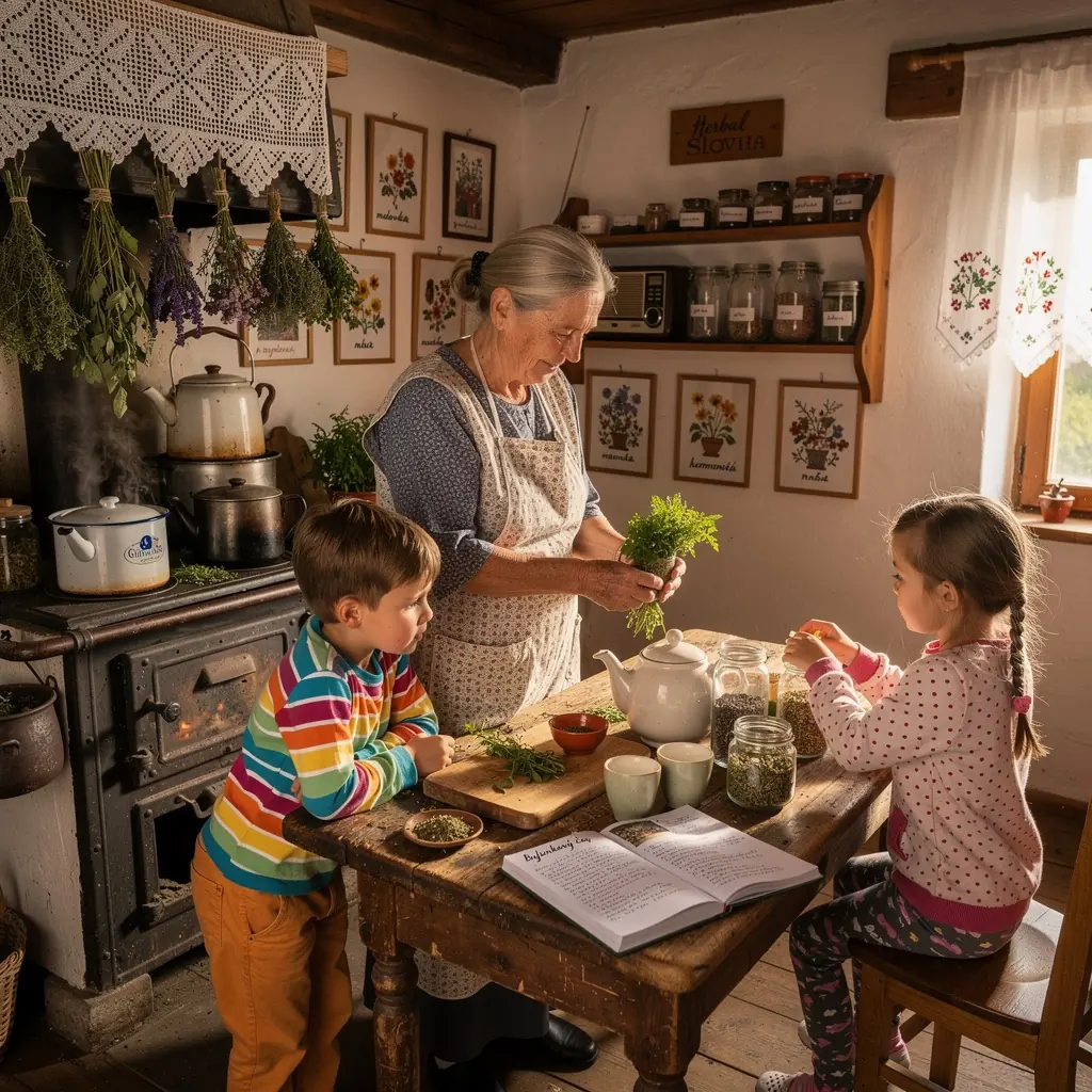Záber na šťastnú osobu vychutnávajúcu si bylinný čaj v prírode