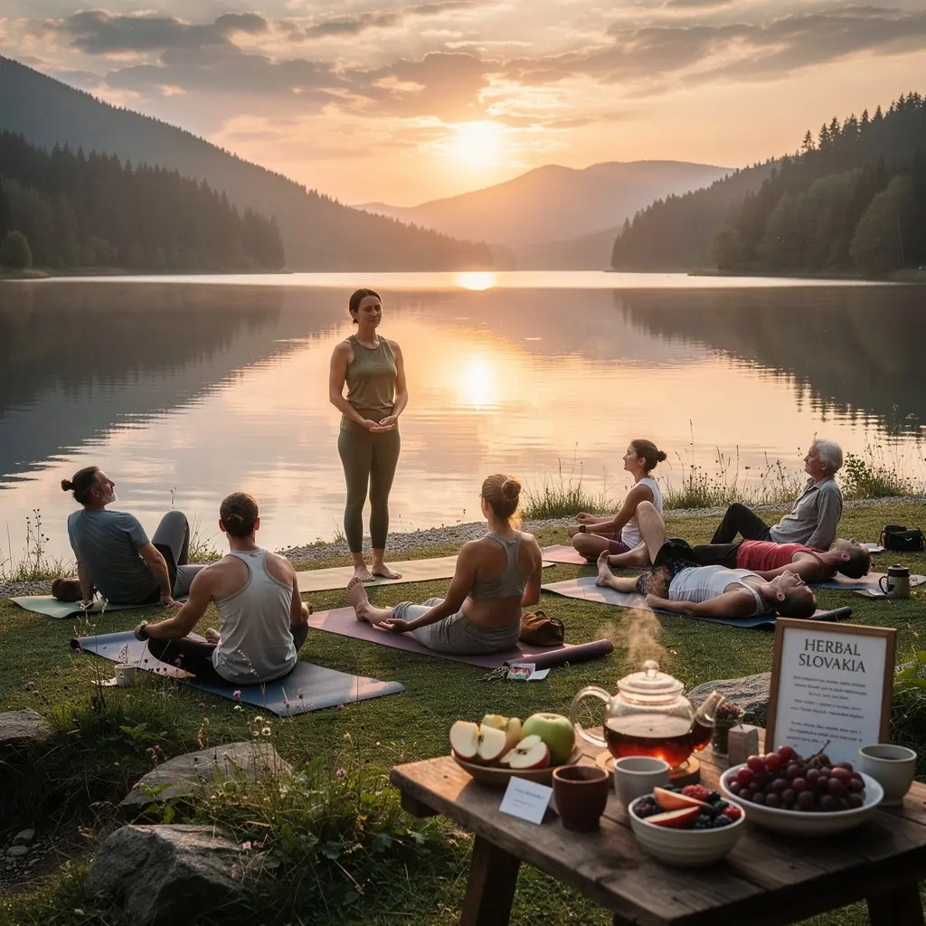 Lúka plná byliniek a kvetov na prípravu čaju