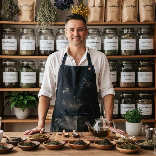 Zelený čaj s bylinkami na pozadí prírodného prostredia slovenských hôr.